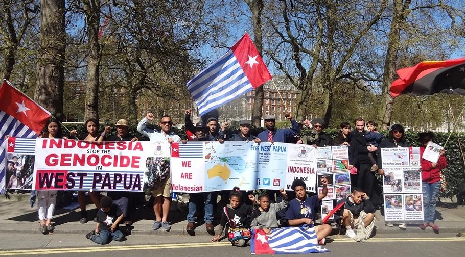 The Free West Papua protest held yesterday where the solidarity launching took place 