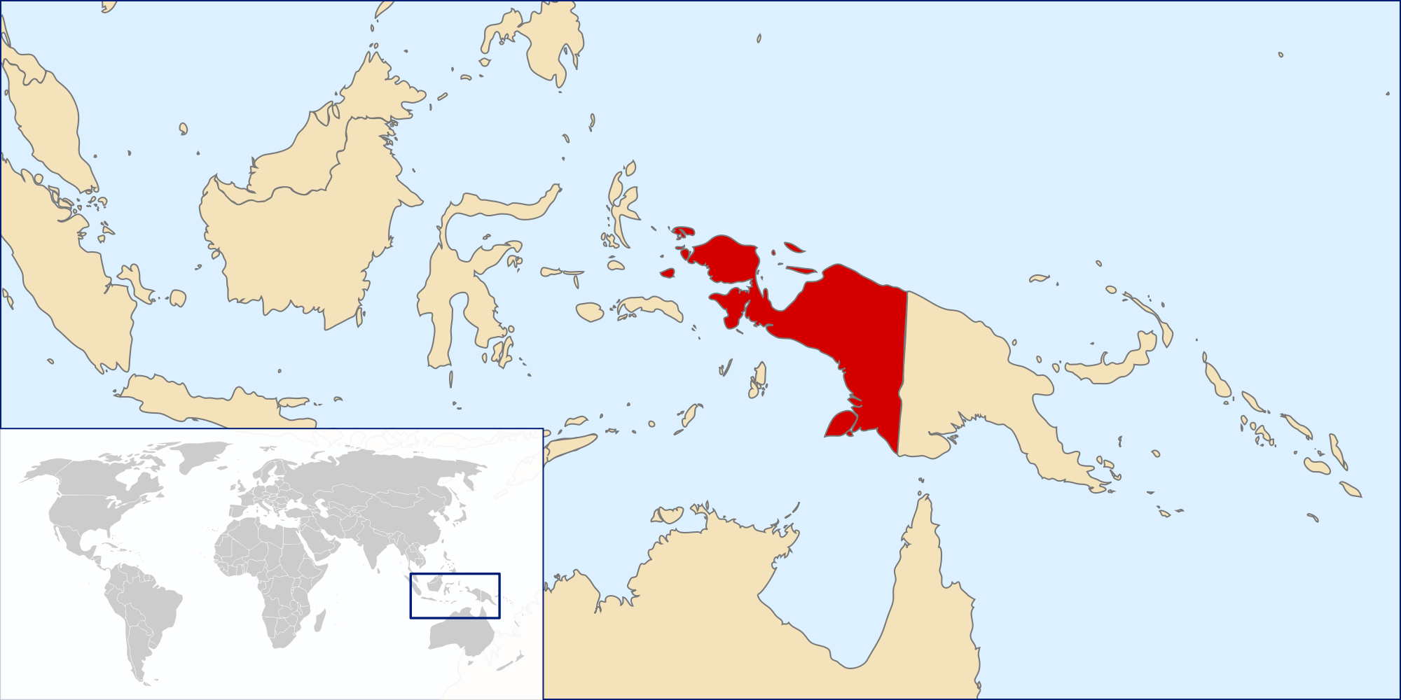 Map Showing The Location Of West Papua 